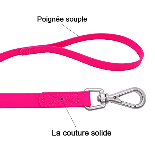 Waterproof Dog Training Leash 50FT 30FT 15FT 10FT 5FT Heavy Duty Recall Long Lead for Large Medium Small Dogs (15FT, Pink) - color: Pink, size: 15FT
