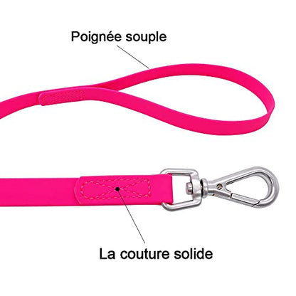 Waterproof Dog Training Leash 50FT 30FT 15FT 10FT 5FT Heavy Duty Recall Long Lead for Large Medium Small Dogs (15FT, Pink) - color: Pink, size: 15FT