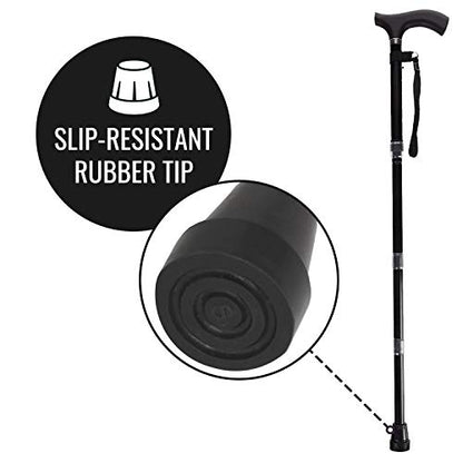 Switch Sticks Folding Walking Cane For Women & Men - color: Black