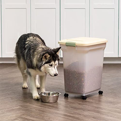 IRIS USA Dog Food Storage Container, Up to 40 lbs, Almond, Made in USA - color: Almond, size: 40 lbs