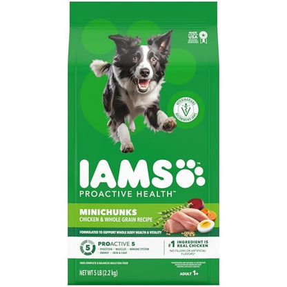 IAMS Proactive Health 성인용 Minichunks 건식 개 사료, 닭고기, 2.3kg(5파운드) - size: 5파운드(1팩)
