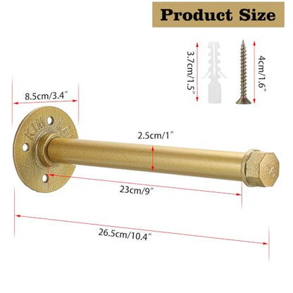 Sumnacon Wall Mounted Clothes Rack for Wardrobe, 2Pcs 10 Inch, Gold - color: Gold, size: 10 Inch