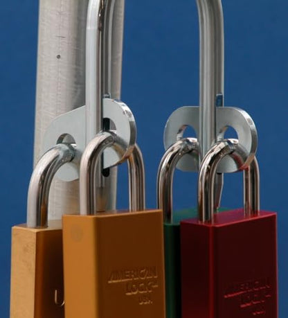 Gate Keeper GM P6006 Multi User Shared Access Locking System | 2, 3, or 4 Padlock Capacity Hasp for Gates and Doors, Weather Resistant Zinc Plated Carbon Steel, Industrial Grade Security