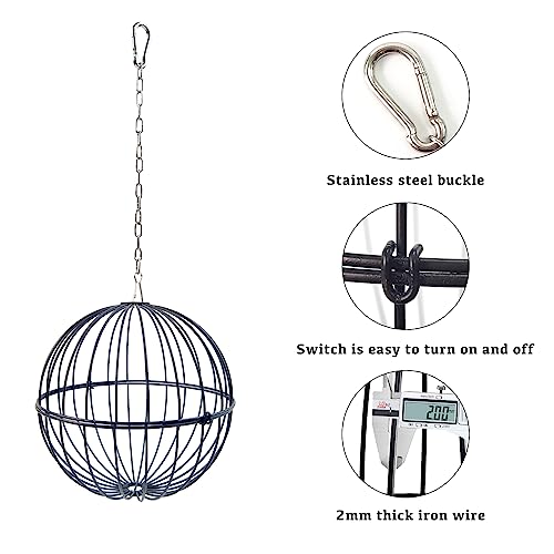 Hanging Chicken Feeder 7.1 Inch Chicken Veggie Treat Ball 1PCS Black - color: Black