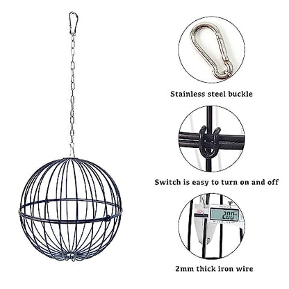 Hanging Chicken Feeder 7.1 Inch Chicken Veggie Treat Ball 1PCS Black - color: Black