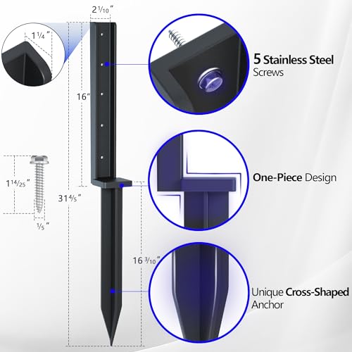 One-Piece Fence Post Repair Kit 2-Pack 32in Manganese Steel - size: 2-Pack