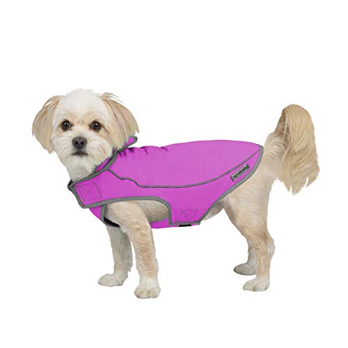 Jacket for All Dogs, Fleece-Lined, Waterproof Doggie Vest, Reflective Pet Parka (2200) (X-Small, Pink) - color: Pink, size: X-Small