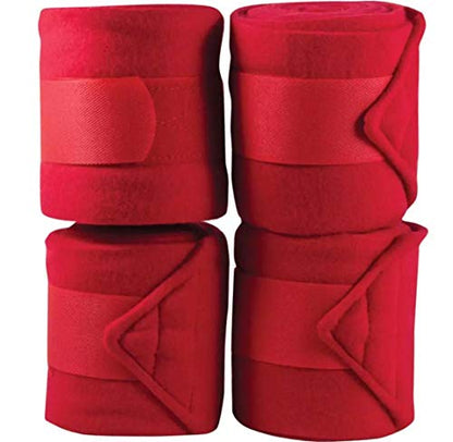 Horse Fleece Bandages/Polo Wraps/Stable Wraps Equestrian Leg Wraps Set of 4 TACK Equestrian Boots Protection (Purple)