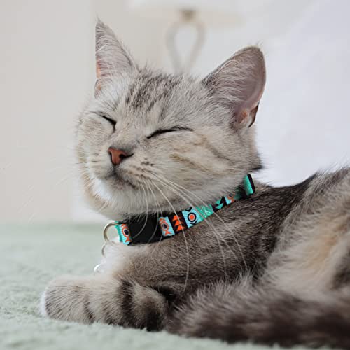 Tribal Aztec Cat Collar 2-Pack, Breakaway with Bell - color: Ethnic + Tribal