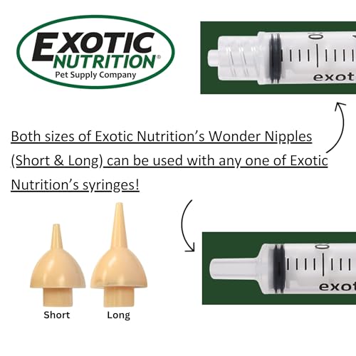 Wonder Nipple - Nursing Nipple for Baby Animals - Handfeeding Baby Squirrels, Sugar Gliders, Hedgehogs, Guinea Pigs, Racoons, Prairie Dogs, Opossums, and More! (Long)