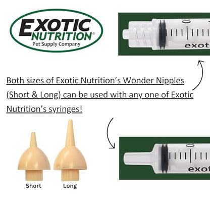 Wonder Nipple - Nursing Nipple for Baby Animals - Handfeeding Baby Squirrels, Sugar Gliders, Hedgehogs, Guinea Pigs, Racoons, Prairie Dogs, Opossums, and More! (Long)