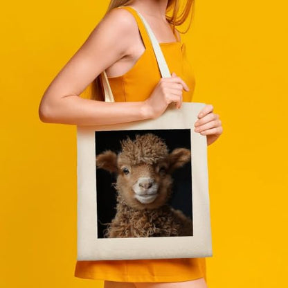 Canvas Tote Bag for Women Men Gift Reusable Aesthetic Shopping Bag | Sheep Brown Wool Tote Bags Sturdy Durable Shoulder Bags Grocery Bags for Christmas Library Birthday gifts