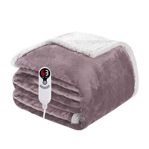 Soypipo Electric Heated Blanket 72"x84", 9 Heat Settings 10-Hour Auto-Off - color: 06-purple, size: Full 72"x84"