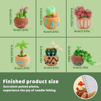 Yizzvb Needle Felting Kit, 6 Pcs Wool Felting kit Felting Tools | Needle Felting Kits for Beginners with Instruction, Wool, Felting Needles, Felting Pad, Wool Felting Kits for Home Decoration - size: S
