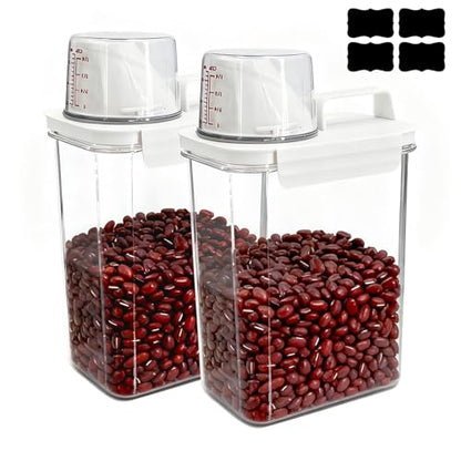 2 Pack 1800ML Airtight Cereal Container with Pour Spout & Cup