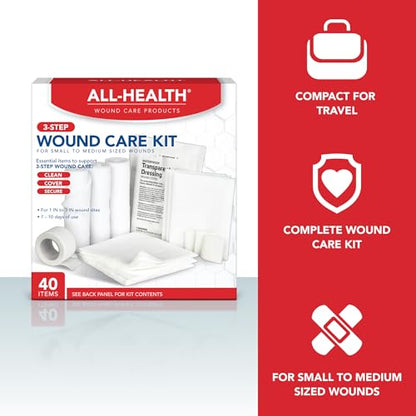 All Health Wound Care Kit & First Aid Kit, Everyday Essentials, 40 Pieces