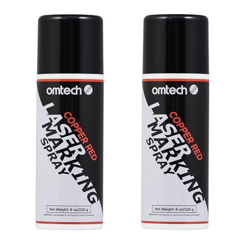OMTech Laser Marking Spray, 2pcs 8oz, Red Marking for CO2 Laser on Metal - color: 8 OZ -- Red, size: 2 Pcs