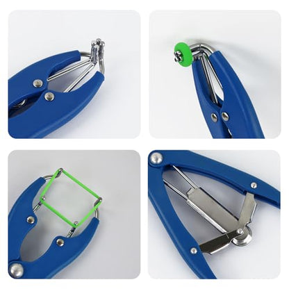 Goat Banding Tools Livestock Bander and Bands Kit with 1pc Expander Plier, 100pcs Rings (Blue Orange and Green)
