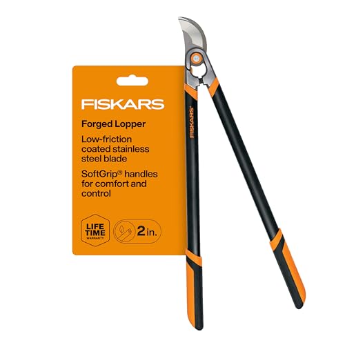 Fiskars 30" Forged Garden Bypass Loppers, 2" Cut Capacity Tree Trimmer | Branch Cutter Tool, Heavy-Duty Steel Blade with Low-Friction Coating, Long Handles for Leverage and Controlled Pruning - style: 30 in