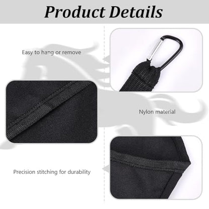 WEBEEDY 4 Pcs Horse Feed Bag Trailer Hanging Bucket Bag for Water Bucket, Horse Trailer Hanging Organizer with Strap for Stable Barn Pasture Use Horses Feeding Accessories Supplies, Black