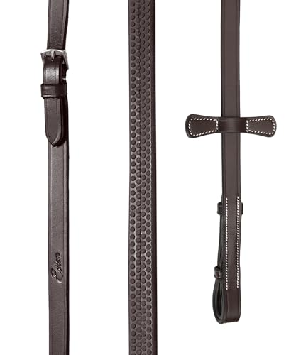 English Horse Bridle with Anatomic Crank Noseband & Detachable Flash | Vegetable Tanned Leather Jumping Bridle, Ergonomic Pressure Relief Crownpiece | Reins Included | Black, Brown - color: Black, size: Cob/Medium Size