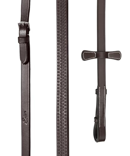 English Horse Bridle with Anatomic Crank Noseband & Detachable Flash | Vegetable Tanned Leather Jumping Bridle, Ergonomic Pressure Relief Crownpiece | Reins Included | Black, Brown - color: Black, size: Cob/Medium Size