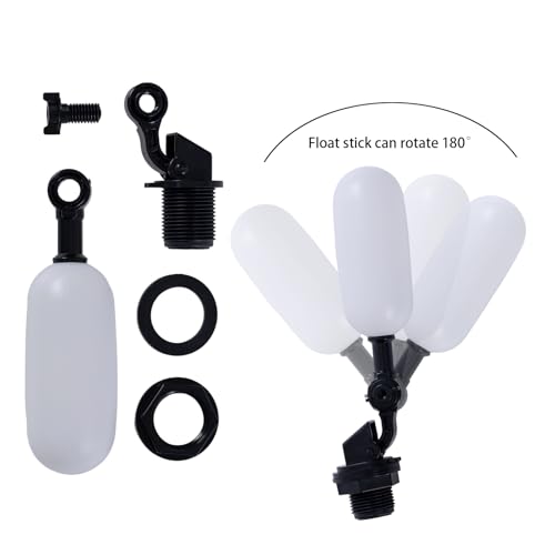 3 Pack 3/4 Inch Adjustable Float Ball Valve Kit for Automatic Water Level Control in Tanks, Ponds, Aquariums – Versatile Mini Valves for Livestock and Hydroponics(Black)
