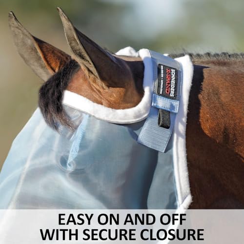 Schneiders X-Spand Mosquito Mesh II Fly Horse Masks | Enhanced Comfort & Visibility | Jaw for Natural Movement | 40% UV Protection | Reflective Safety Features - size: Cob, style: Without Ears