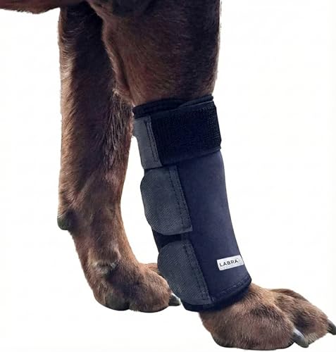 Labra Dog Front Leg Brace - Compression Wrap with Adjustable Straps - Dog Wrist Brace for Support - Leg Sleeve to Stop Licking - Aid in Wound Care and Recovery - Small/Medium - size: Small/Medium