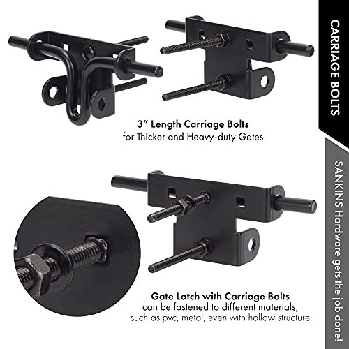 Slide Bolt Gate Latch Door Lock with Padlock Hole, Normal, 1pcs | Heavy duty black sliding bolt gate latch for wooden fence,barrel bolt latches for wooden vinyl fence barn shed, solid - size: normal
