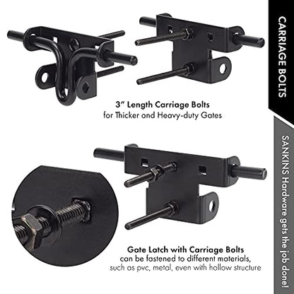 Slide Bolt Gate Latch Door Lock with Padlock Hole, Normal, 1pcs | Heavy duty black sliding bolt gate latch for wooden fence,barrel bolt latches for wooden vinyl fence barn shed, solid - size: normal