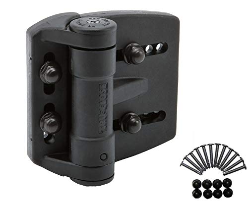 D&D TCAMA2RND TruClose Multi-Adjust Round Post Gate Hinge Black, 2 pcs | 3-way adjustable gate hinge, 2" gate gap, self-closes round post metal, wood, vinyl gates up to 55 lb, Black, with 2 hinges - color: Black, size: For Round Posts, Gate Gap up to 2 in