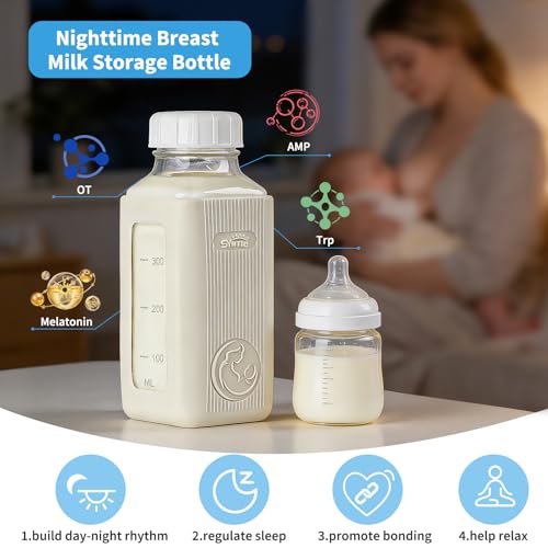 Syntic 16 Oz Glass Milk Storage Bottle with Lid & Pour Spout,Gray Sleeve - color: 1 Set-Light Gray