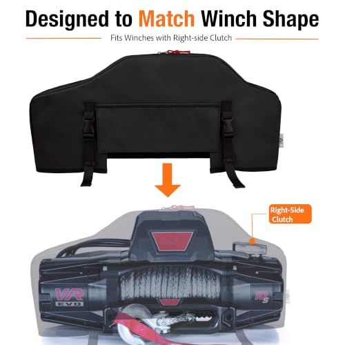 Eudora Waterproof Winch Cover with Zipper for 8000-13500 lb Electric Winch