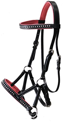 CHALLENGER Horse Western Horse Western English Leather Bitless Sidepull Bridle Reins Pink 7708PK-F