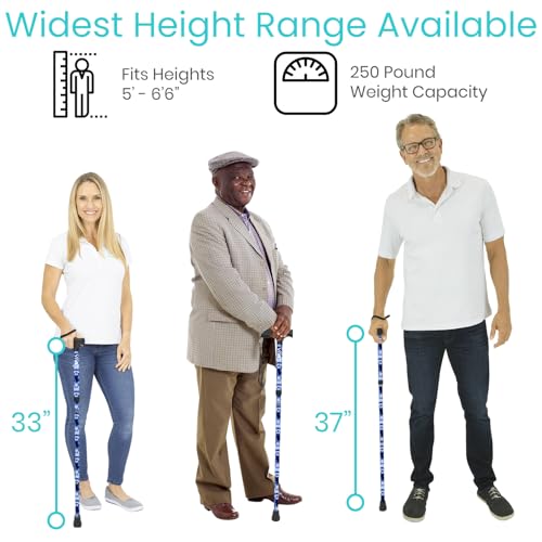 Vive Folding Cane - Foldable Walking Cane for Men, Women - Fold-up - color: Blue Burst