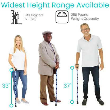 Vive Folding Cane - Foldable Walking Cane for Men, Women - Fold-up - color: Blue Burst
