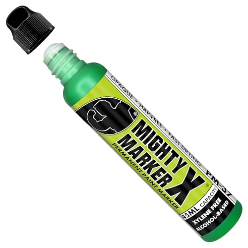 PM-37 Industrial Dauber Paint Marker - 18mm Wide Tip for Metal, Glass & Non-Porous Surfaces - Xylene Free, 45ml Capacity - Green - color: Green
