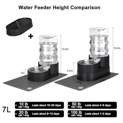 RIZZARI 7L Elevated Dog Water Dispenser :Comfortable Feeding Height - color: Black, size: 7L