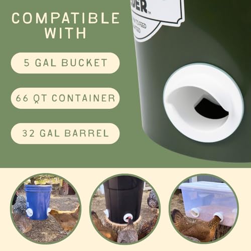 Poultry Pro DIY Chicken Feeder Kit, Poultry Feed, Weatherproof, 1 Port - style: Original Feeder 1 Pack