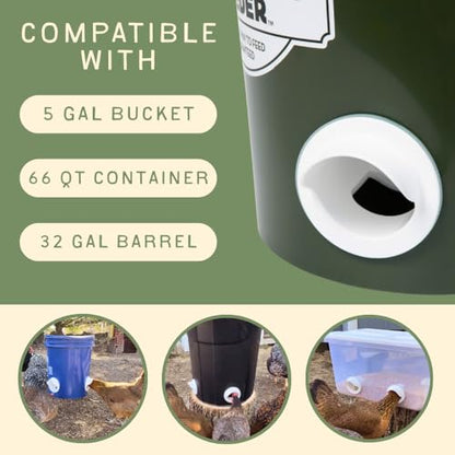 Poultry Pro DIY Chicken Feeder Kit, Poultry Feed, Weatherproof, 1 Port - style: Original Feeder 1 Pack