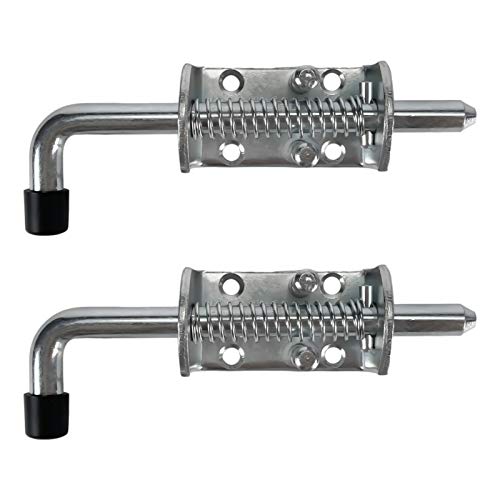 Steel Spring Loaded Latch Pin Assembly 6.5 Inch with 2-Set Spring Latches - Heavy-Duty Plated for Multi-Purpose Trailer Gates, Barn Doors & Heavy Tailgates (Screws Not Included)