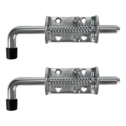 Steel Spring Loaded Latch Pin Assembly 6.5 Inch with 2-Set Spring Latches - Heavy-Duty Plated for Multi-Purpose Trailer Gates, Barn Doors & Heavy Tailgates (Screws Not Included)