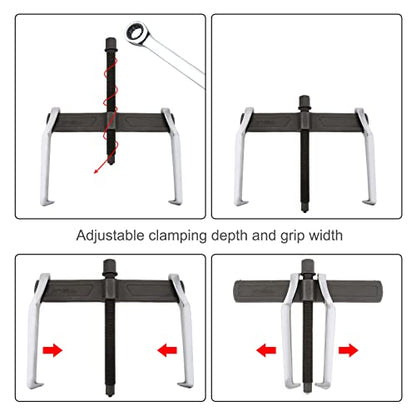 ChgImposs 2-Jaw Gear Puller, Adjustable CR-V Bearing Puller Gears, Removal Tool for External Internal Pulling, Puller Tool Separate Lifting Device (10 INCH) - size: 10 INCH