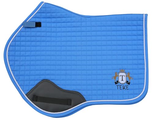 T TEKE Close Contact Saddle Pads,100% Cotton English Saddle Pads for Horses with Moisture-Wicking and Breathable Lining - color: Blue