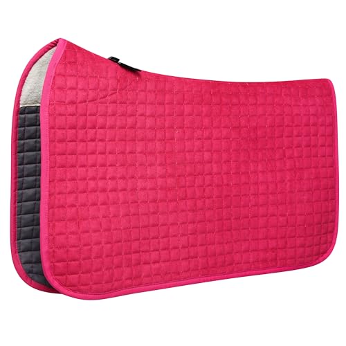 Tackmore All-Purpose Square Quilted Western Saddle Pad, Horse Saddle Pad - color: Magenta
