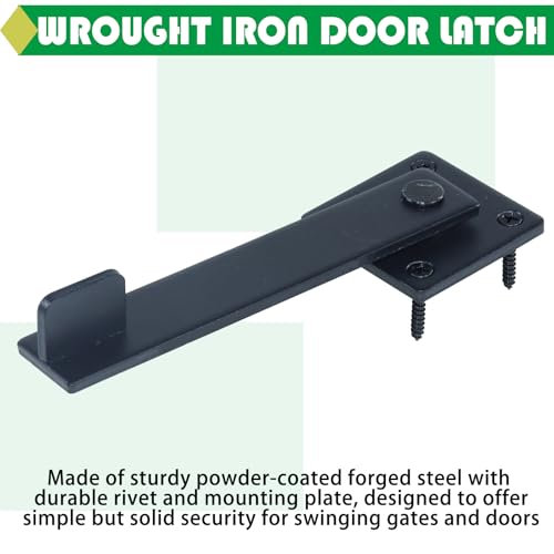 2 Pack Heavy Duty Gate Flip Latch for Outdoor Fence Wooden Gates | Barn Door Latch, Fence Flip Gate Latch for Wooden Fence, Gate Locks for Outdoor Fence, Gate Latches for Metal Gates