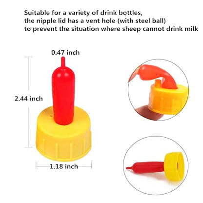 10 Pieces Lamb Feeding Nipple, Goat Nursing Pacifiers Milk Drink Bottle Nipples for Farm Feeding Sheep Horse Lamb Puppy and Other Livestock - color: 10 PCS Nipples