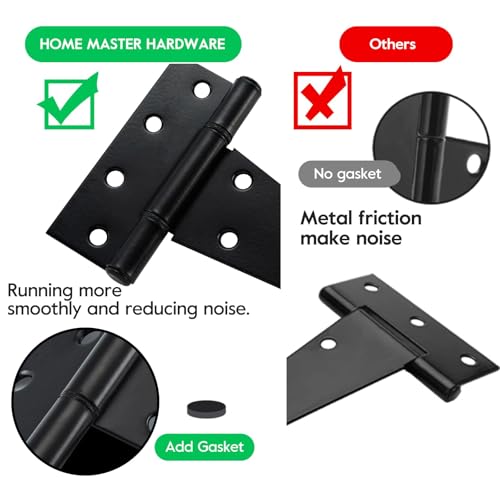 HOME MASTER HARDWARE 8" Heavy Duty Gate Hinges, 4 Pack T Strap Hinges - size: 8 in-4 Pack