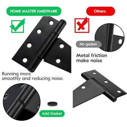 HOME MASTER HARDWARE 8" Heavy Duty Gate Hinges, 4 Pack T Strap Hinges - size: 8 in-4 Pack